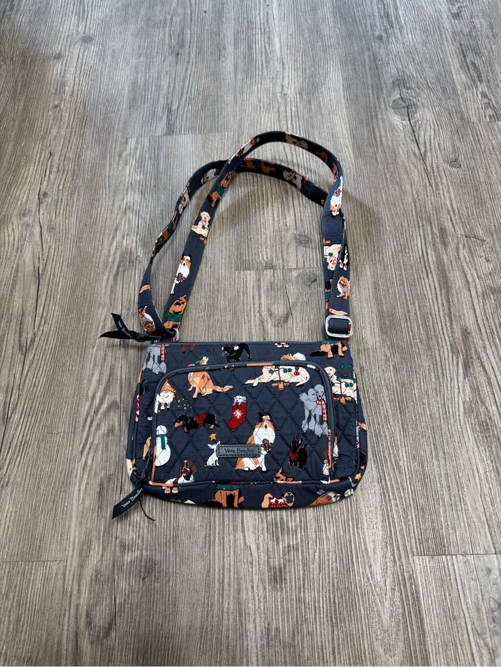 Vera Bradley Crossbody Little Hipster Holiday Dogs Christmas RFIDProtection